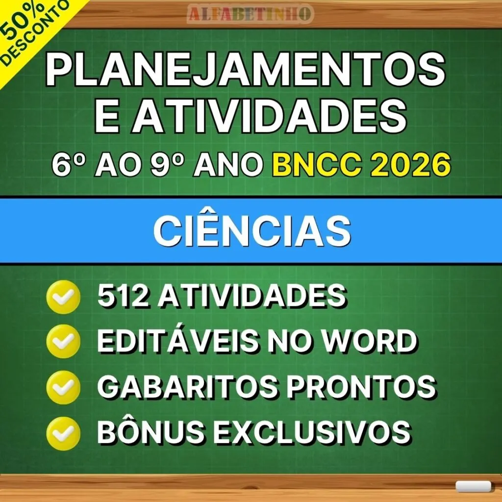 Planos de Aula e Atividades Ciências 6º ao 9º Ano BNCC Atualizada