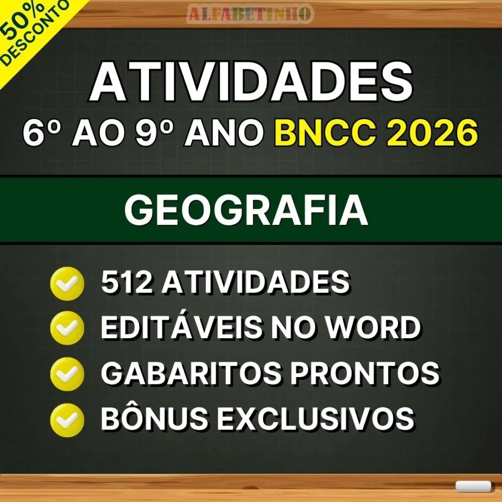GEOGRAFIA - Atividades do 6º ao 9º ano - BNCC 2026