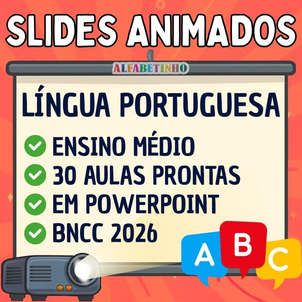 SLIDES ANIMADOS - LÍNGUA PORTUGUESA - ENSINO MÉDIO - BNCC 2026